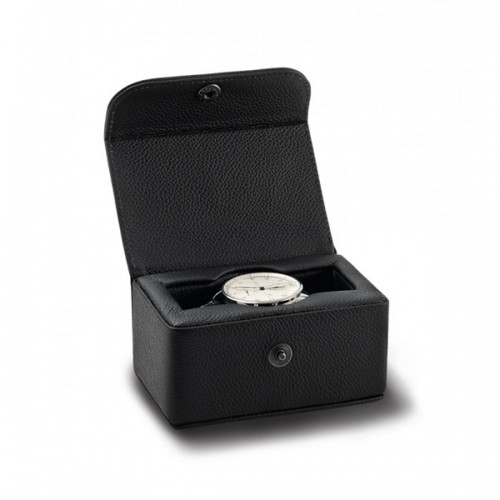 Scatola del Tempo Viaggio Black Leather 1 Watch Carrying Case